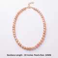 Elegant Multicolor Freshwater Pearl Necklace – 20-Inch 10 mm Classic Pearl Strand with Adjustable Gold-Tone Clasp