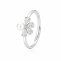 925 Sterling Silver Freshwater Pearl Bow Ring