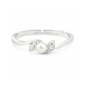 925 Sterling Silver Freshwater Pearl Leaf Ring