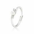 925 Sterling Silver Freshwater Pearl Leaf Ring