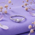 925 Sterling Silver Freshwater Pearl Leaf Ring
