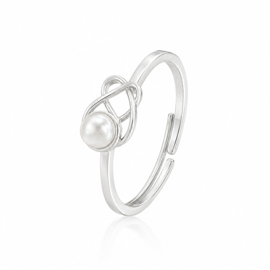 925 Sterling Silver Freshwater Pearl Infinity Ring