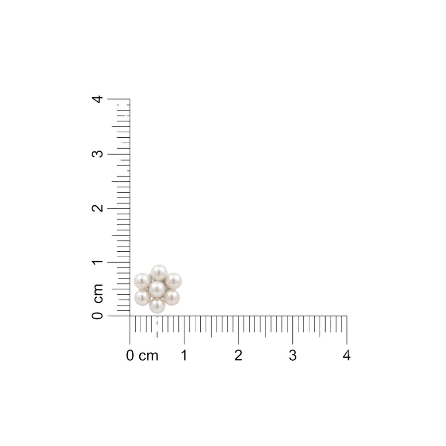 925 Sterling Silver Floral Pearl Cluster Stud Earrings