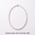 Elegant White Freshwater Pearl Necklace – 20-Inch 5 mm Classic Pearl Strand with Gold-Tone Pearl Clasp