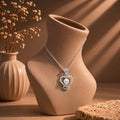 925 Sterling Silver Heart Pearl Pendant – CZ Heart Pearl Charm | Elegant Romantic Jewelry