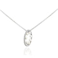 925 Silver Circular Pearl Pendant Necklace – Elegant Floating Pearl Ring Necklace for Women
