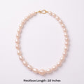 Elegant White Freshwater Kalgi Pearl Necklace – 18-Inch Genuine Baroque Pearl Strand with Gold-Tone Clasp
