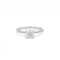925 Sterling Silver Round Solitaire Ring with Pavé Band