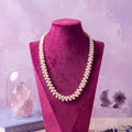 Elegant White Freshwater Kalgi Pearl Necklace – 20-Inch Double-Strand Genuine Pearl Necklace with Gold-Tone Clasp