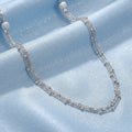 925 Silver Multi-Layer Chain Necklace – Elegant Minimalist Layered Beaded Necklace for Women
