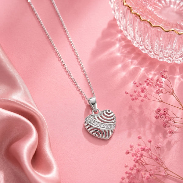 925 Sterling Silver CZ Heart Pendant