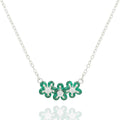925 Silver Emerald Floral Pendant Necklace – Elegant Green Stone Flower Necklace for Women