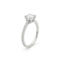 925 Sterling Silver Round Solitaire Ring with Pavé Band