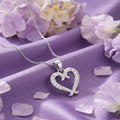 925 Sterling Silver Open Heart CZ Pendant