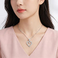 925 Sterling Silver Open Heart CZ Pendant