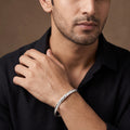 925 Sterling Silver Men’s Sardar Kada – Chevron Engraved Bangle, Size 2-14
