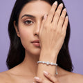The Contemporary Textured Sphere Silver Kada