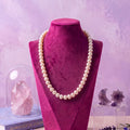 Elegant 20-Inch White Button Freshwater Pearl Necklace