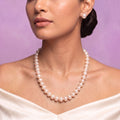 Elegant 20-Inch White Button Freshwater Pearl Necklace