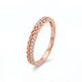925 Sterling Silver Rose Gold Infinity Twist Band Ring
