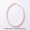 Elegant 20-Inch White Button Freshwater Pearl Necklace
