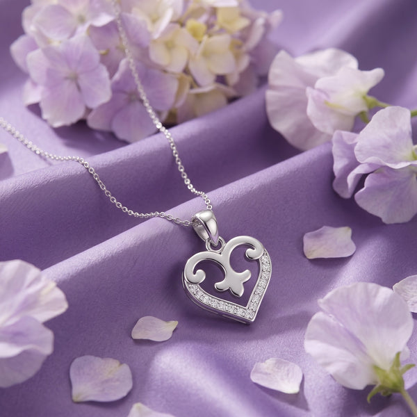 925 Sterling Silver Royal Heart CZ Pendant