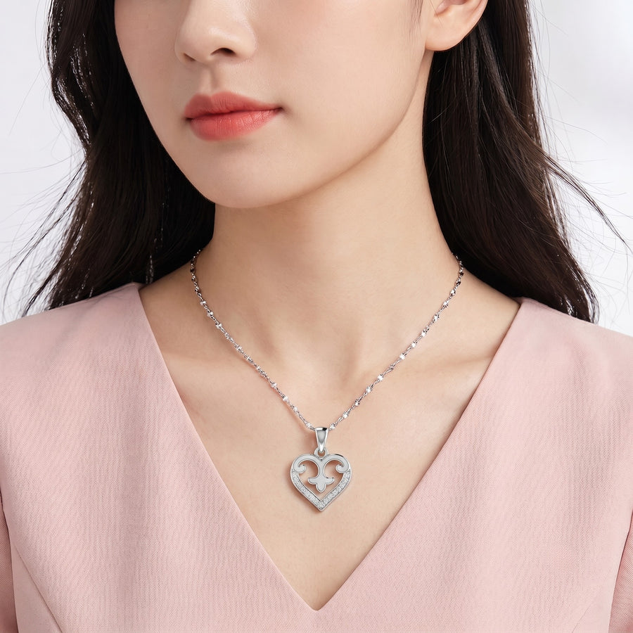 925 Sterling Silver Royal Heart CZ Pendant
