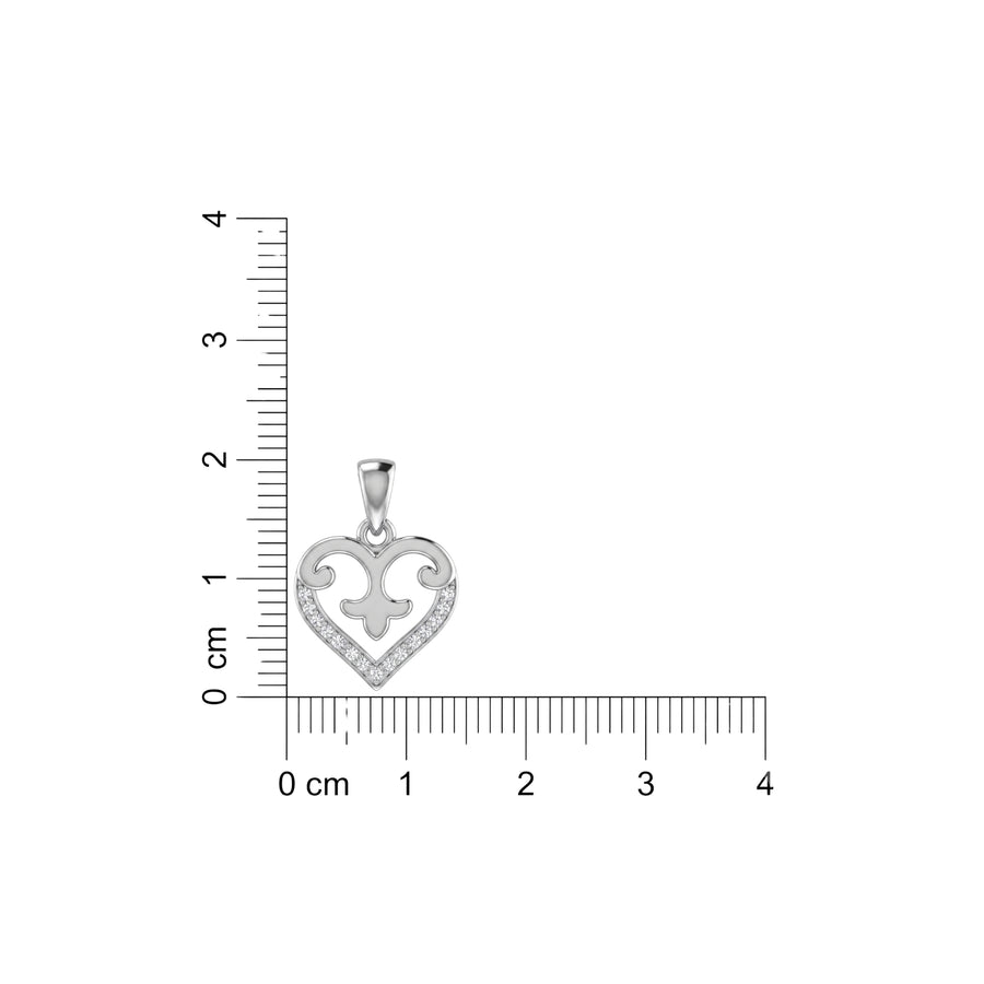 925 Sterling Silver Royal Heart CZ Pendant