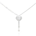 925 Silver Heart Pendant Necklace with Star Tassel – Romantic Drop Charm Design