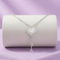 925 Silver Heart Pendant Necklace with Star Tassel – Romantic Drop Charm Design
