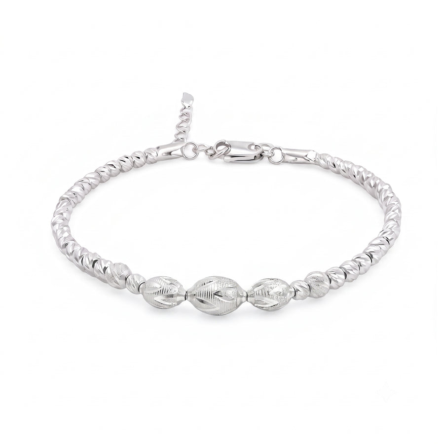 The Contemporary Etched Oval Silver Kada