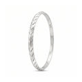 925 Sterling Silver Men’s Sardar Kada – Chevron Engraved Bangle, Size 2-14