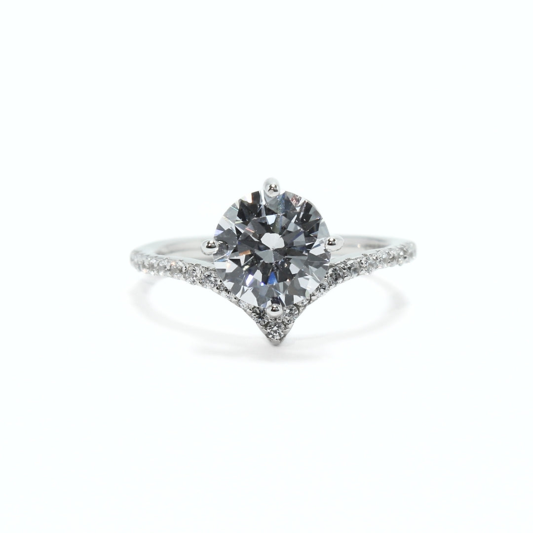 Silver Zircon Embrace Ring