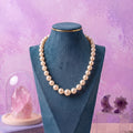 Classic Freshwater Pearl Necklace – Round Graduated Pearls with Gold-Plated Clasp | 18-Inch Mala