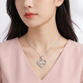 925 Sterling Silver Mom Heart CZ Pendant