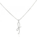 925 Silver Ribbon Bow Pendant Necklace – Minimalist Crystal Accent Elegant Jewelry