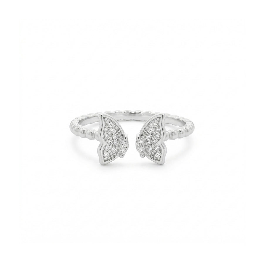 925 Sterling Silver Flutter Glow Butterfly Ring