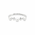 925 Sterling Silver Pearl & Star Adjustable Ring