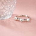 925 Sterling Silver Pearl & Star Adjustable Ring
