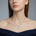925 Silver Butterfly Necklace – Mother of Pearl Crystal Accent Pendant