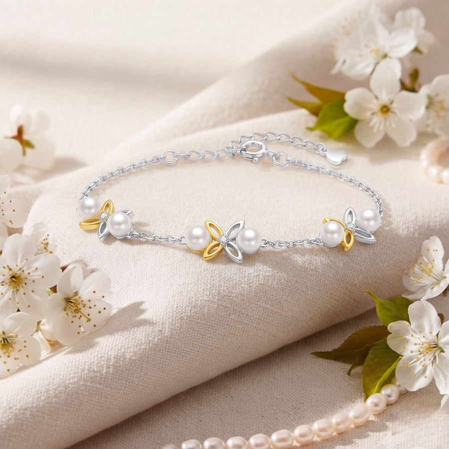 Fleur Pearl Bracelet | 925 Sterling Silver Freshwater Pearl Bracelet