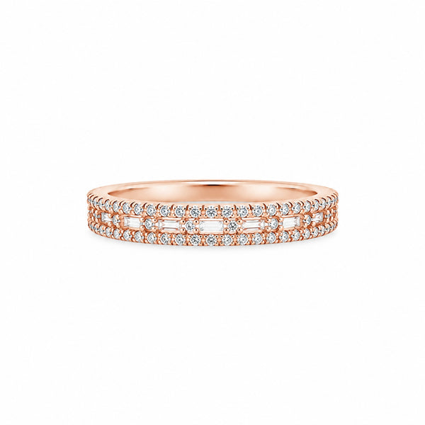 925 Sterling Silver Rose Gold CZ Eternity Band Ring