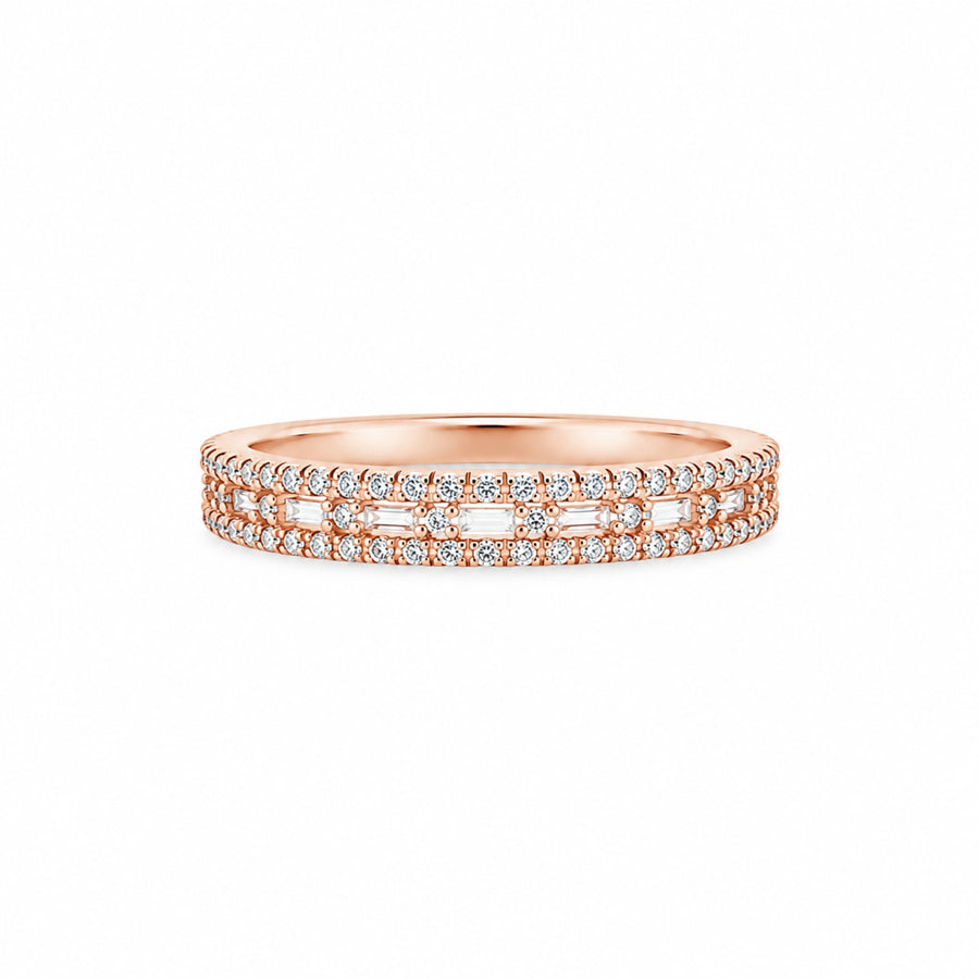 925 Sterling Silver Rose Gold CZ Eternity Band Ring