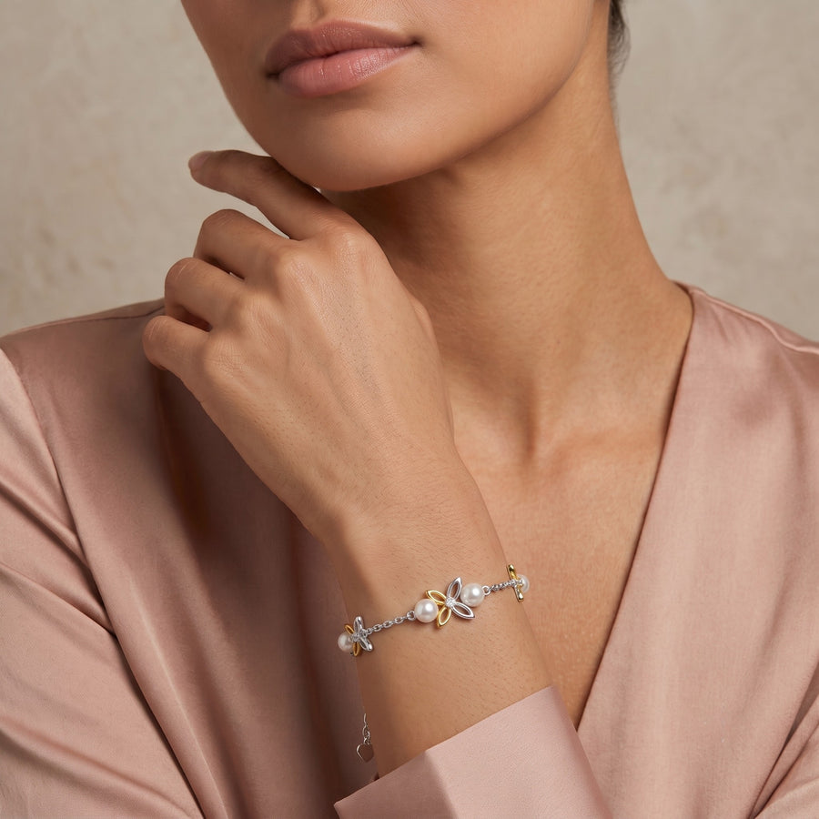 Fleur Pearl Bracelet | 925 Sterling Silver Freshwater Pearl Bracelet