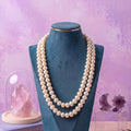 Freshwater Button Pearl Double-Strand Necklace – 22-Inch Long Necklace