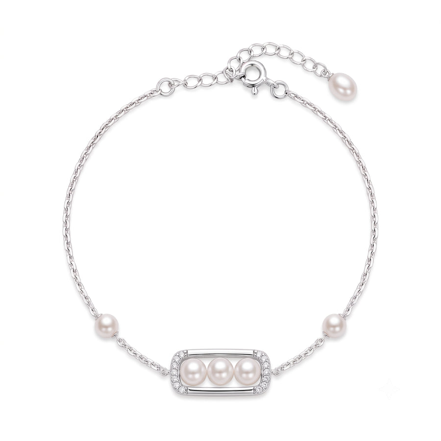 Trinity Pearl Bracelet | 925 Sterling Silver Freshwater Pearl Bracelet