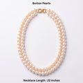 Freshwater Button Pearl Double-Strand Necklace – 22-Inch Long Necklace