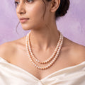 Multicolour Freshwater Button Pearl Double-Strand Necklace – 20-Inch Layered Necklace