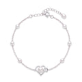 925 Silver Radiant Love Pearl Charm Bracelet