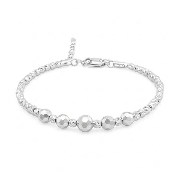 The Contemporary Faceted Sphere Silver Kada